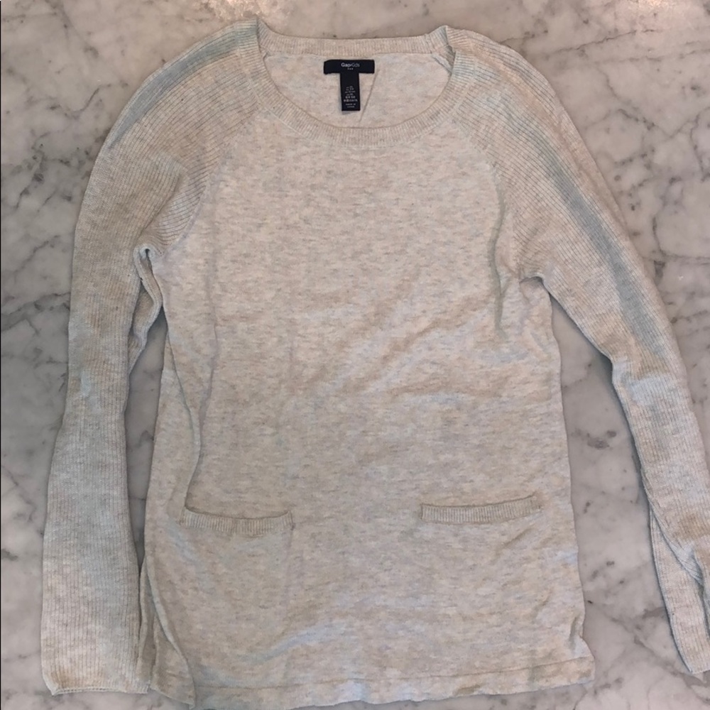 GapKids Heather Gray Ribbed Sweater (12/XL)